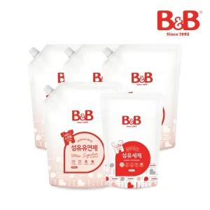 [비앤비] 유아 섬유유연제 자스민 리필  1500ml X4개 + 세제 800ml증정