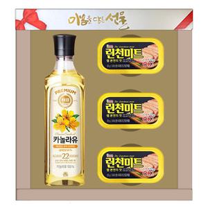 마음을 담은 선물세트 4p (카놀라유+런천미트) 명절 (1박스-10입)