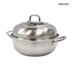 [키친아트] 퀸즈 바닥3중 스텐레스 해물 찜냄비 찜솥