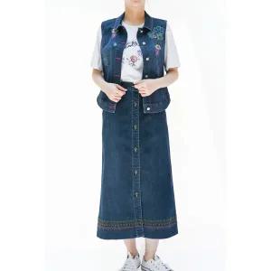 [롯데백화점]비꼴리끄 데님 에스닉 자수 스커트 B242DK2040
