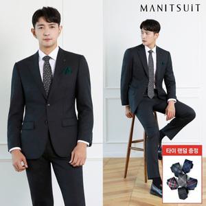 [롯데백화점]맨잇슈트 프리미엄)면접 및 경조사 차콜그레이 순모 정장세트(타이증정) DR4435