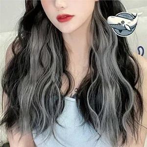컬러풀 웨이브 헤어피스 붙임머리 스타일링 고급-WFH6K1K