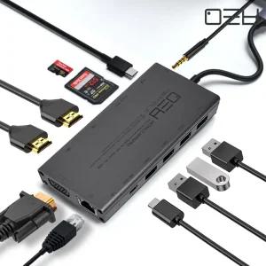 메타블 USB 3.0 C타입 13포트 멀티 허브 MH94PRO / 노트북 태블릿 아이패드 HDMI 2개 랜 오디오 PD충전 포트 확장