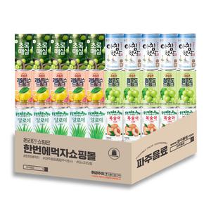 [미니 캔음료수 세트] 175-180ml 5종 각6개씩 / 총 30개 (프레주 알로에 + 프레주 복숭아 + 아침햇살 + 초록매실 + 과일촌 청포도 + 과일촌 과일믹스)