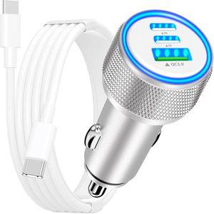 Apple MFi 인증 아이폰 16 빠른 차량 충전기 롬비카 3포트 67W 듀얼 USBCUSBA 차량용 전원 공급기 시가잭 P