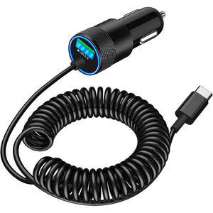 MFi 인증 아이폰 16 차량용 충전기 고속 충전 브레이버리지 75W USB C PDQC 시가잭 6피트 타입 코일 케