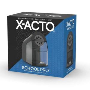 X-ACTO 연필깎이, 스쿨프로 전동 학교, 교실 및 교사 용품용 헤비 듀티 샤프너, 홈스쿨링 용품 추가에 적합, 블랙, 1 카운트
