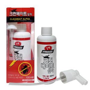 크린베이트알파 100ml 1개(안전확인 생활화학제품 제2219-0034호)/바퀴벌레/파리/모기/빈대/벼룩/쥐이/진드기/좀벌레/개미/벌레구제