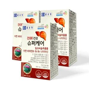 종근당 간건강 슈퍼케어 30정 3개 / 3개월분 밀크씨슬 실리마린 비타민 밀크시슬