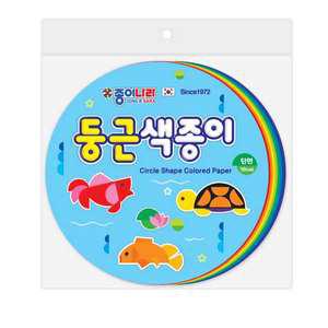 종이나라 둥근색종이 단면 10색100매