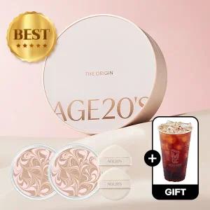 (40%+커피쿠폰)에이지투웨니스 디오리진 에센스 팩트(핑크/화이트) 본품+리필
