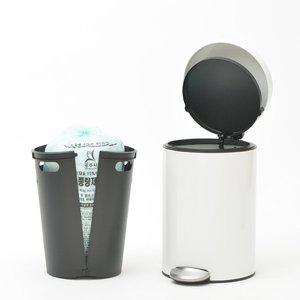 [키펙스]듀얼캡 페달휴지통 종량제 10L