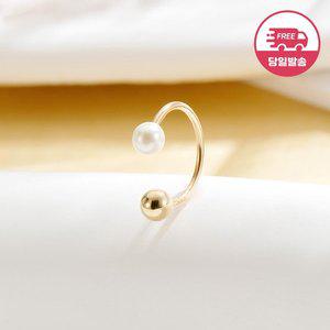 [비앤비골드] 당일발송 14K 심플 C자 진주 피어싱 3mm 한쪽 JAE40493