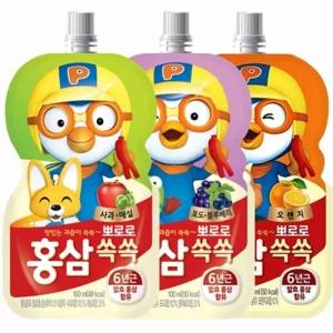 뽀로로 홍삼쏙쏙 100ml 10팩/키즈 홍삼 음료 홍삼액 진액 어린이 농축액 액기스 홍삼즙 엑기스 건강 음료수