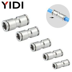 5/1pcs 금속 공압 연결 공기 튜브 도금 황동 피팅 파이프 호스 커넥터 PU 4mm 6mm 8mm 10mm 12mm lot