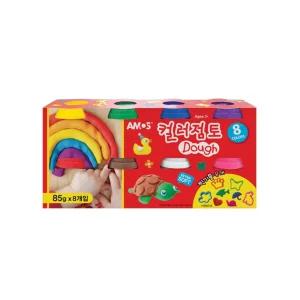 컬러점토 Dough 85gX8색/점토 클레이 놀이 만들기 공예 교육 셋트 탱탱 점토완구 컬러 어린이놀이 미술시간