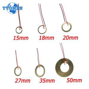 1020PCS 압전 세라믹 웨이퍼 플레이트 피에조 직경 12MM 15MM 18MM 20MM 27MM 35MM 50MM 부저 스피커 용 와
