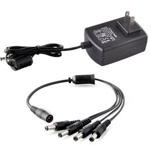 스플리터가 장착된 보안 카메라 전원 어댑터, 4방향 분할기가 12V 2A 100V-240V 아날로그/AHD DVR/카메라에 적합 FCC UL 인증 CCTV 어댑터 변압기