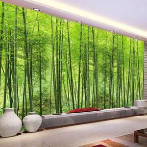 사진 벽지 대나무 숲 예술 벽 그림, 거실 TV 배경 벽화, 홈 장식 벽지, 3D