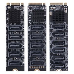 M.2 MKEY PCI-E 라이저 카드 - SATA 3.0 확장 NVME 컨버터 6Gbps SATA3.0 어댑터 PM 기능 지원