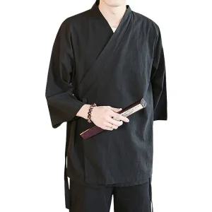 제품 주방 셰프복 검은색 조리사복 블랙가운 식당 린넨 여름