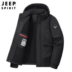 JEEP SPIRIT 가을 겨울 두꺼운 재킷 남성 패션 아웃도어 포켓 재킷