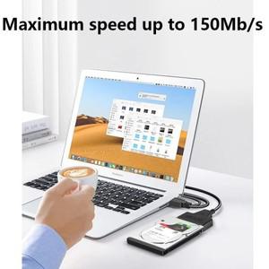 외부 CD-ROM 광학/SSD HDD 하드 드라이브 듀얼 USB 3.0-SATA2.0 12V2A 어댑터 데이터 케이블 2.5/3.5 데스