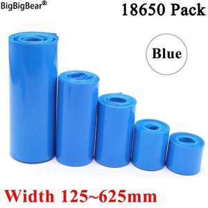 블루 18650 리포 배터리 PVC 열 수축 튜브 팩, 절연 필름 케이스 슬리브, 파란색, 125mm ~ 너비, 1 m