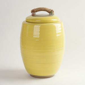 분청 노랑 무지 쌀독 10kg 쌀항아리 현관 소금항아리