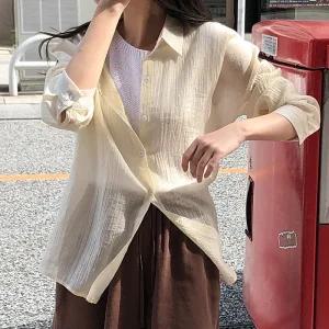 [코코블랑] 티브 썸머 시스루 남방