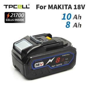 호환 Makita 18V 21700 배터리 전동 공구 용 TPCELL 8AH/10AH bms가있는 스크루 드라이버 리튬 이온 교체 L