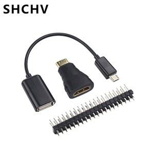 3 IN RASPBERRY PI ZERO 액세서리 미니 HDMI 호환 어댑터 + OTG 케이블 W V .3용 40핀 GPIO 헤더