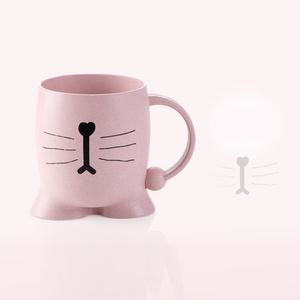 동물모양 양치컵 300ml(핑크 고양이)