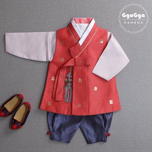 [꼬까한복]해리긴배자_레드/아동/남아한복/설빔/돌/유아/백일/설빔/추석
