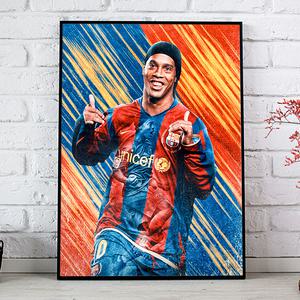호나우지뉴 바르셀로나 레전드 포스터 브로마이드 인테리어 축구 굿즈 액자