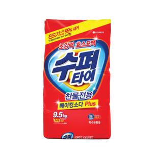 수퍼타이 9.5kg 대용량 세탁세제 가루표백제