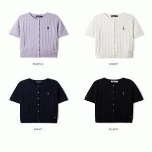 후아유 여성용 스티브 R넥 반팔 가디건 / Steve Round neck Short Sleeve Cardigan WHCKE2401F