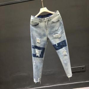 신상품 간단한 청바지 간편한 관리 슬림핏 드레스 업 찢어진 데님 바지