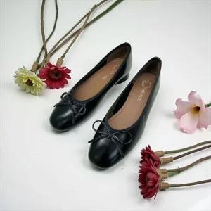 [갤러리아] 고세 데일리 여성 말랑쿠션 리본 플랫 OZP4F006 블랙 2.5cm