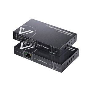 AV 액세스 4K HDMI KVM Extender, Cat5e /6, 1080P@120Hz, 3배 USB 2.0 포트, 제로 레이턴시, 플러그 앤 플레이, 게임, 데이터 센터 및 교실용 웹캠 Extender