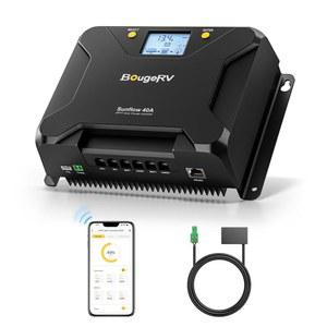 BougeRV MPPT 태양광 충전 컨트롤러 40A, w / 로우 템프 컷오프, APP 제어, 백라이트 LCD, LiFePO4, SLD, 젤, FLD, AGM 배터리, RV, 마린, 업그레이드용 40암페어 패널 레귤레이터 12V /24V
