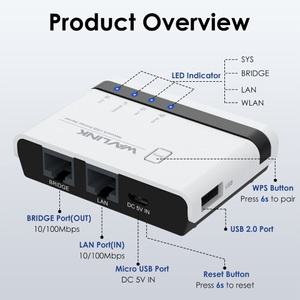 무선 와이파이 원격 제어 이더넷 USB 프린팅 서버 어댑터 프린터 PC 공유 100M lan을 통해 자동 큐 연결