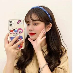 튼튼한 예쁜 여자 얇은 주름 포인트 헤어밴드 머리띠-WC8FDF7