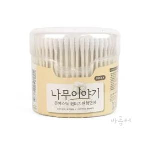 바름터 나무이야기 회오리 면봉 종이스틱 원통 300P 면봉통