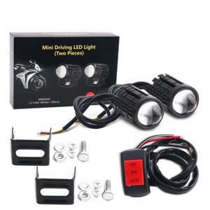 오토바이 LED 헤드 라이트 24/12V 트럭 모토 트레일러 ATV 스쿠터 스포트 안개등 범용 미니 운전 듀얼 컬러