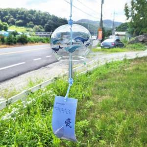 일본 후우링유니 (돌고래) 풍경종 유리풍경