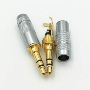 100Pcs 구리 3.5mm 스테레오 3 극 남성 클립 스트레이트 플러그 스피커 DIY 솔더 오디오 커넥터 6MM 케이블
