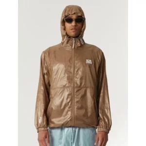 골스튜디오 GOALSTUDIO GLOSSY HOODED LIGHTWEIGHT JACKET-BROWN