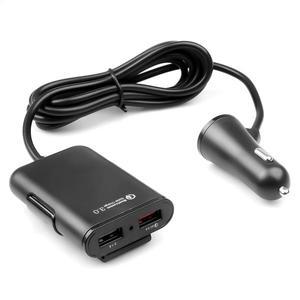 QC3.0 5.6피트 연장 케이블 iPhone 12 및 Xiaomi 모바일 운전 레코더용 고속 충전용 4포트 USB 차량용 충전
