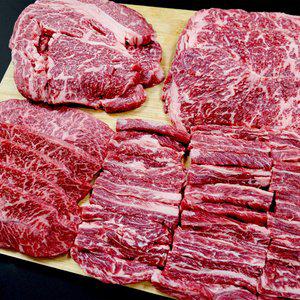 1등급 한우세트 (꽃등심/채끝/갈비/부채) 1kg